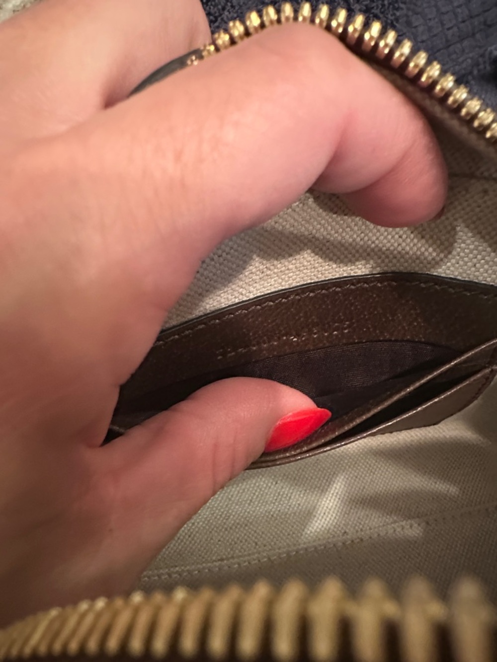 Gucci Beige GG Supreme Mini Top Handle Bag with Green-Red Stripe - Picture 7 of 8